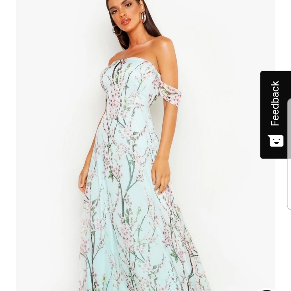 Light blue floral maxi dress